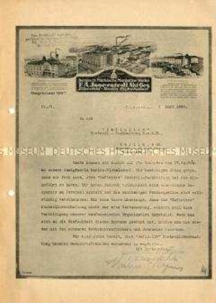 Geschäftsbrief an die "Definitiv" Kontroll-Buchhaltung GmbH