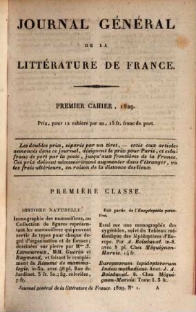 Journal général de la littérature de France : ou indicateur bibliographique et raisonné des livres nouveaux en tous genres, suivi d'un bulletin de la littérature étrangère. 32. 1829
