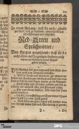 Anhang. Red-Arten und Sprüchwörter