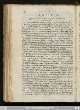 Sectio III. Quis Sacramentum Ordinis conferre, quis item illud suscipere possit.