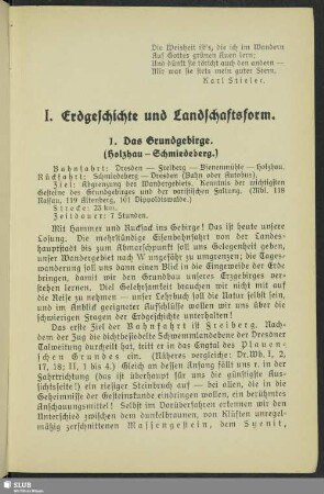 I. Erdgeschichte und Landschaftsform