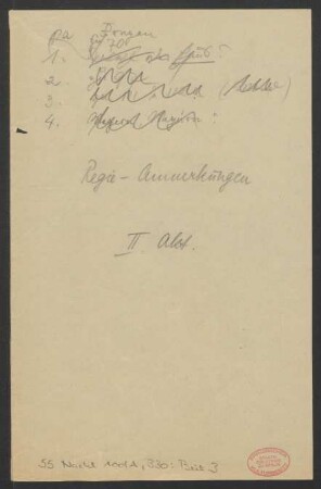 Beilage 3: Regie-Anmerkungen