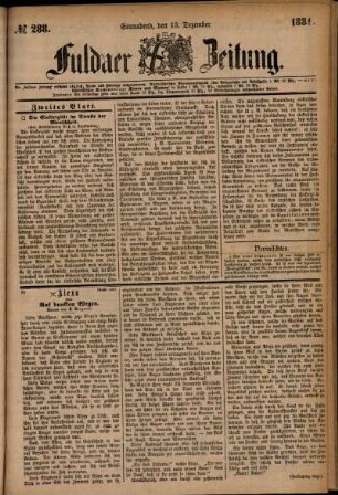 Ausgabe vom Samstag, den 13. Dezember 1884.