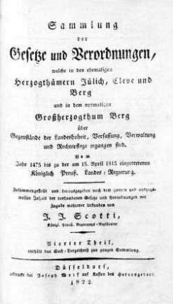 4: ... Sach-Verzeichniß zur ganzen Sammlung