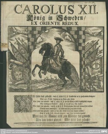 Carolus XII. König in Schweden, Ex Oriente Redux