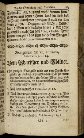 Evangelium am XI. Trinitatis, - Evangelium am XIV. Trinitatis.