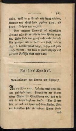 Fünftes Kapitel. Anwandlungen von Untreue und Eifersucht.