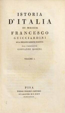 Istoria d'Italia, 1
