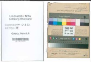 Entnazifizierung Heinrich Goertz , geb. 10.06.1900 (Lehrer)