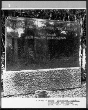 Grabstein von Max Joseph (+ 1929.08.19)