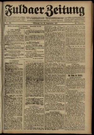 Ausgabe vom Mittwoch, den 19. September 1917.