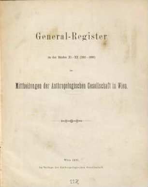 Mitteilungen der Anthropologischen Gesellschaft in Wien : MAG. [20, a]