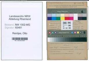 Entnazifizierung Otto Reintjes , geb. 06.07.1913 (Monteur)