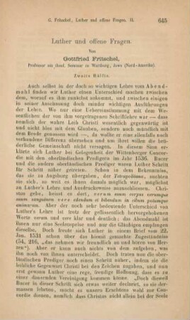 645-684 Luther und offene Fragen : 2.Hälfte