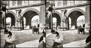 Paris. Guichets du Louvre, vom Pont du Carrousel gesehen