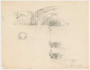 Thiersch, Friedrich von; München; Justizpalast - Treppenhaus - Ornamente (Ansicht, Details)