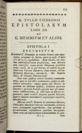 Liber XIII Ad C. Memmivm Et Alios.