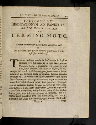 419-426, Ad Lib. XLVII. Tit. XXI. De Termino Moto