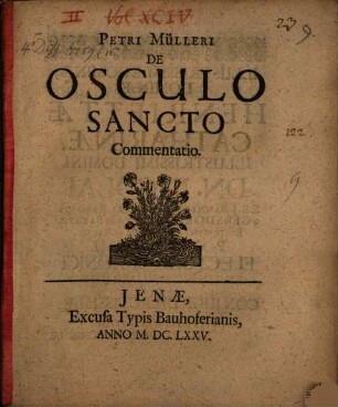 Petri Mülleri De osculo sancto commentatio