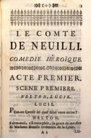 Le Comte de Neuilli : comédie héroïque