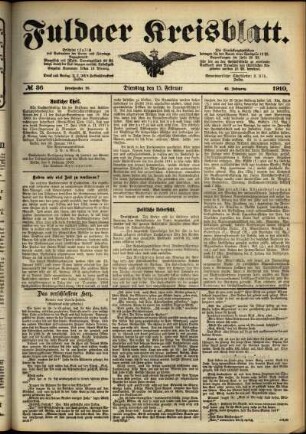 Ausgabe vom Dienstag, den 15. Februar 1910.