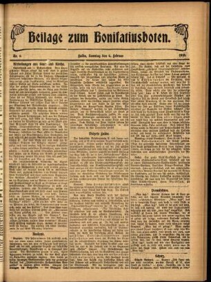 Zweite Ausgabe vom Sonntag, den 06. Februar 1910.