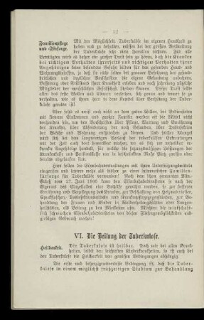 VI. Die Heilung der Tuberkulose.