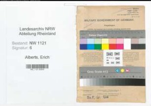 Entnazifizierung Erich Alberts , geb. 31.03.1902 (Fabrikant)