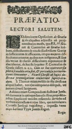 Praefatio Lectori Salutem.