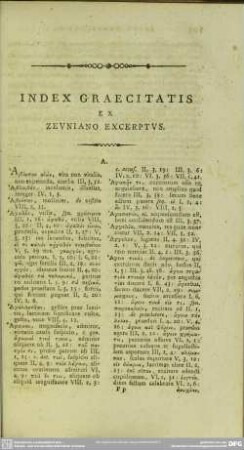 Index Graecitatis Ex Zeuniano Excerptus