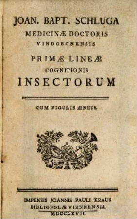 Primae lineae cognitionis insectorum