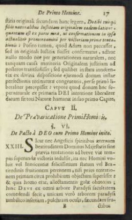 Caput II. De Praevaricatione Primi Hominis.