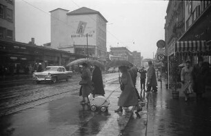 Regenwetter in der Innenstadt.