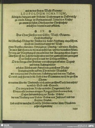 [IV. Chur-Cöln, Wahl-Stimme]