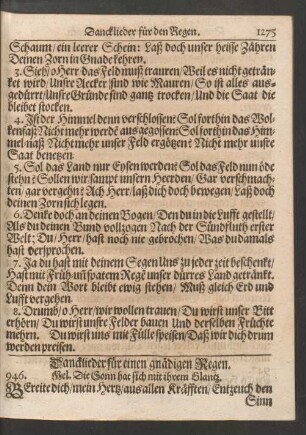 Dancklieder für einen gnädigen Regen.
