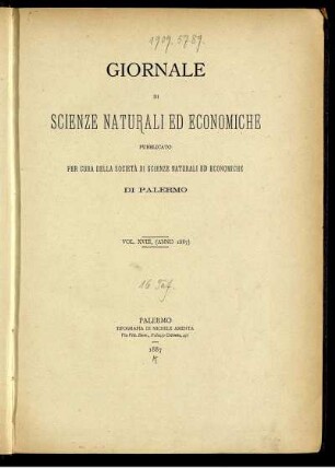 18: Giornale di scienze naturali ed economiche