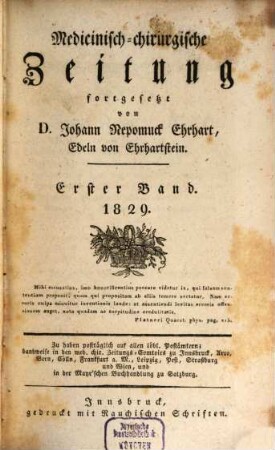Medicinisch-chirurgische Zeitung. 1829, 1