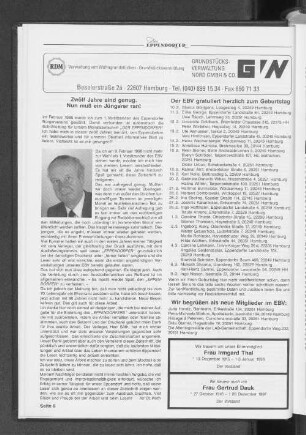 Wir begrüßen als neue Mitglieder im EBV