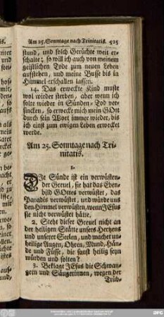 Am 25. Sonntage nach Trinitatis.