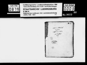 Beiträge des [Konrektors] Karl Pfaff [aus Esslingen] zur historiographischen Beschreibung des Oberamts