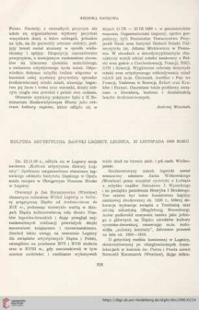 52: Kultura artystyczna dawnej Legnicy. Legnica, 23 Listopada 1989 roku