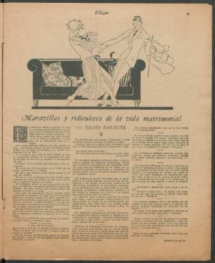 Maravillas y ridiculeces de la vida matrimonial