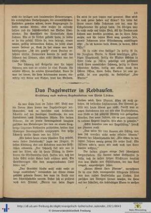 Das Hagelwetter in Rebhausen.