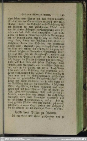 Gold vom Silber zu scheiden