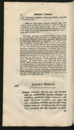 Zehender Abschnitt. Geschichte desjenigen, was bey jener-nach Verkündigung des Oßnabrückischen Friedens-Schlusses, zu Nürenberg ...