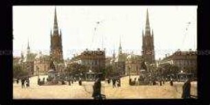 Kirche Riddarholmskyrkan mit Denkmal Gustav Vasa, Stockholm