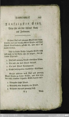 Fünfzigstes Stük. Beize für ein sehr schönes Roh auf Indiennen