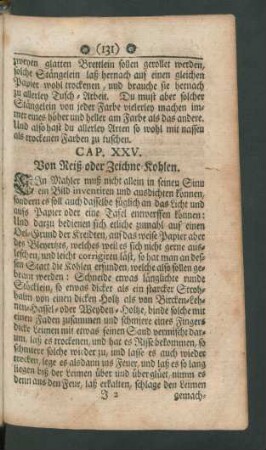 Cap. XXV. Von Reiß- oder Zeichne-Kohlen