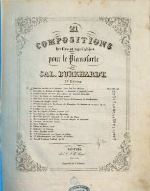 21 compositions faciles et agréables pour le pianoforte, 1. Fantaisie sur l'air de F. Schubert: Das Lob der Thränen