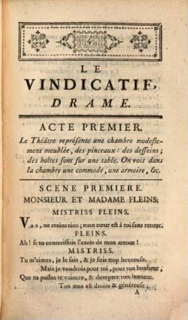 Le Vindicatif : Drame
